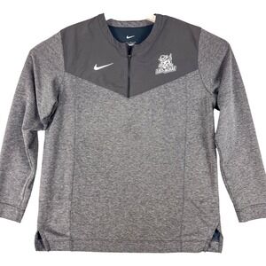 Lees McRae Bobcats Jacket Mens Large Gray NCAA Football Nike Dri Fit 1/4 Zip